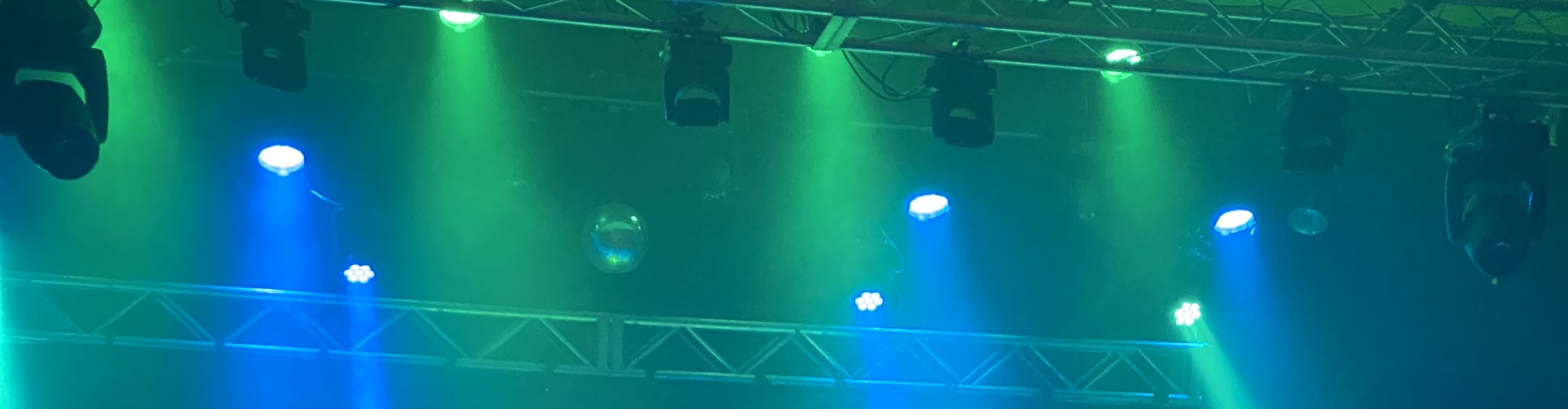 blue and green theater stage lights Bakersfield